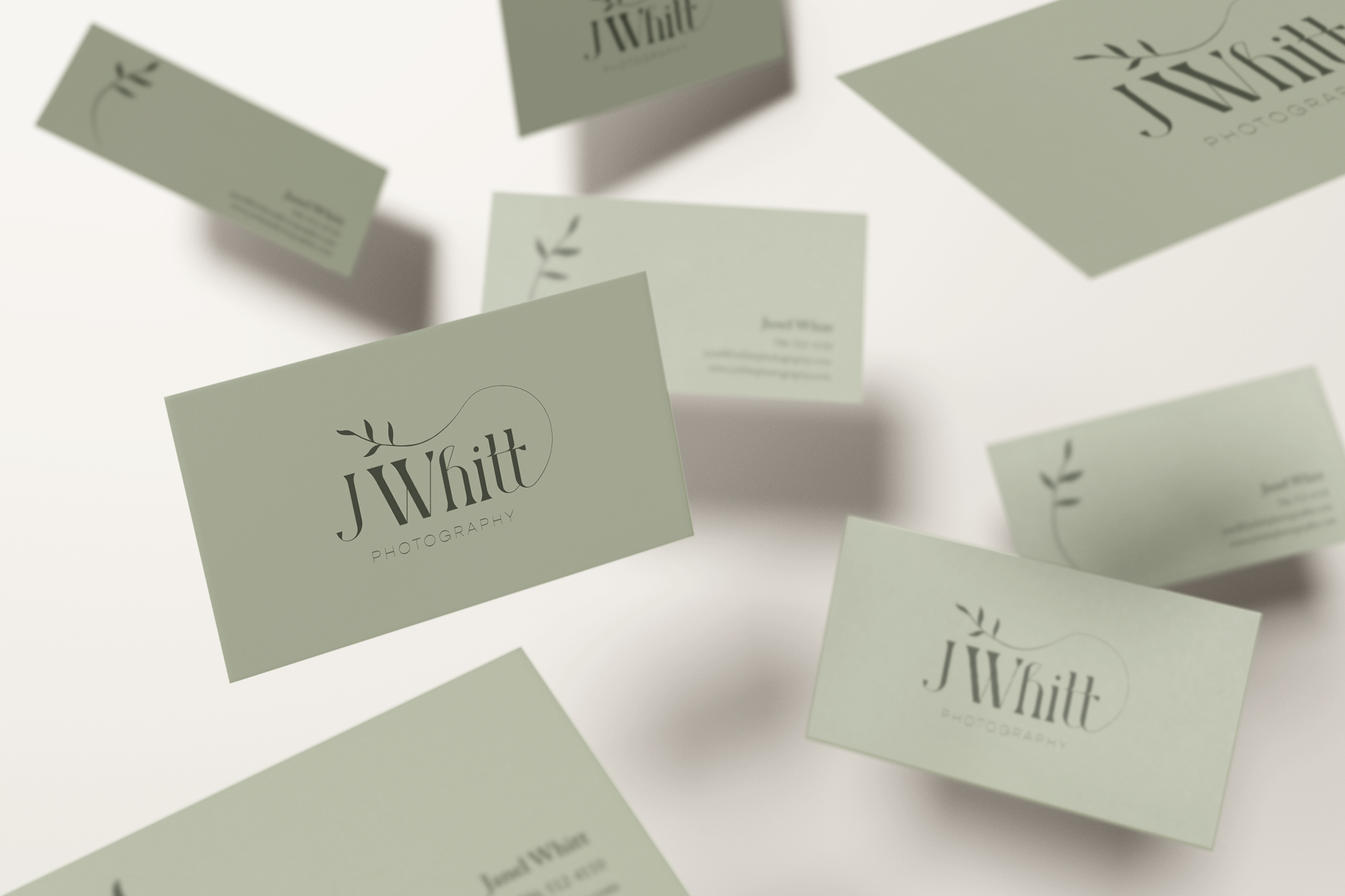 Business cards designed for J Whitt Photography